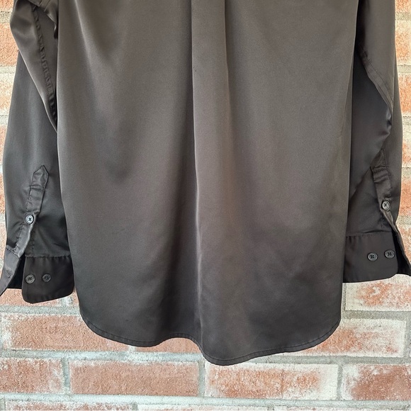 Equipment Black Button Down Satin Blouse Long Sleeve Women’s Small Career Office - Picture 12 of 13
